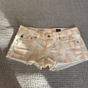 AG low rise printed denim cut-off shorts sz 27
